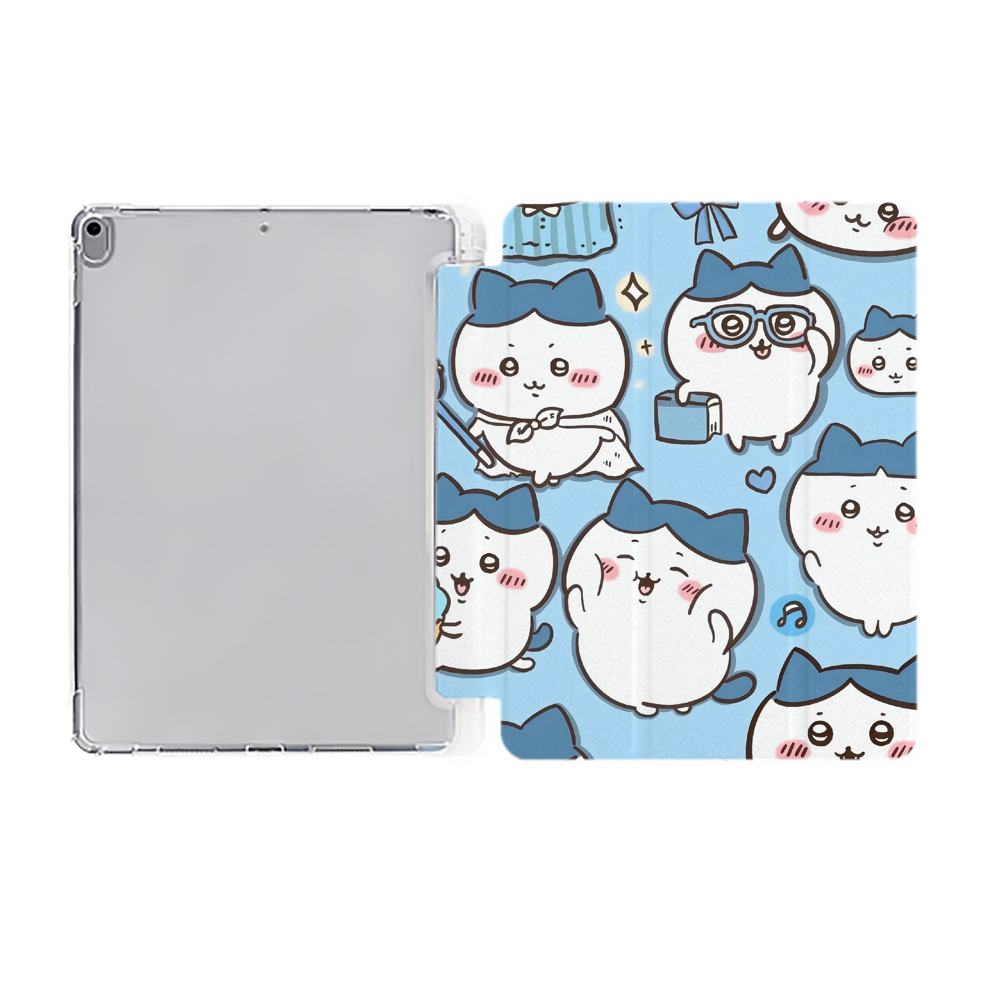 （画像用） ちいかわ Chii-kawa IPad ケース ペン収納付き 三つ折りスタンド PUレザー×シリコン 対応機種9.5/10.5/10.9インチ